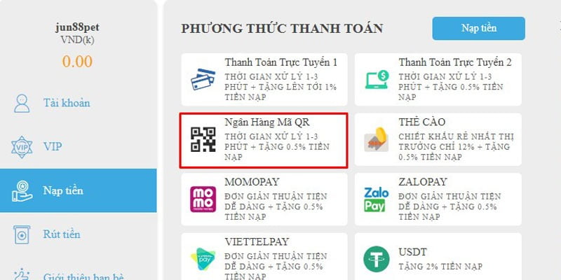 Sử dụng thẻ cào để rút tiền ở cấp độ Xx88 - Xx88